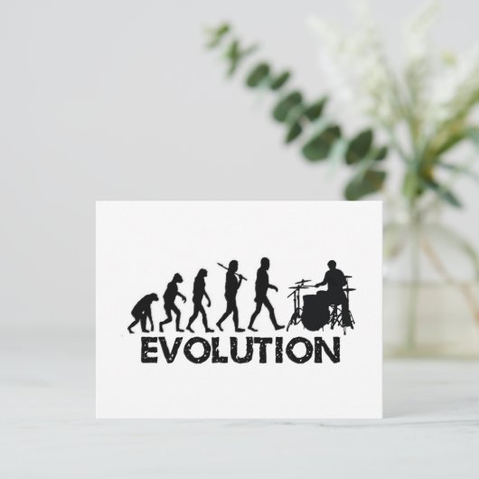 Evolutie van een drummer briefkaart (Staand voorkant)