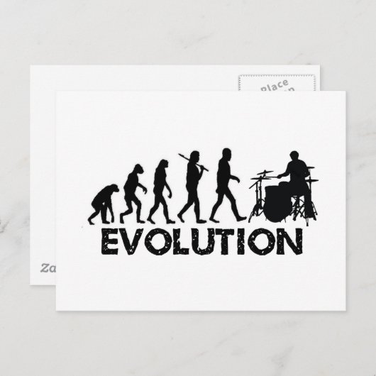 Evolutie van een drummer briefkaart (Voorkant / Achterkant)