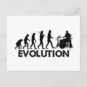 Evolutie van een drummer briefkaart