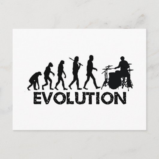 Evolutie van een drummer briefkaart (Voorkant)