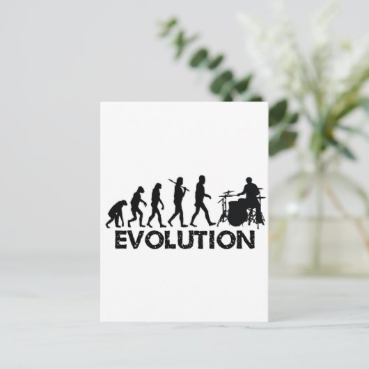 Evolutie van een drummer briefkaart (Staand voorkant)