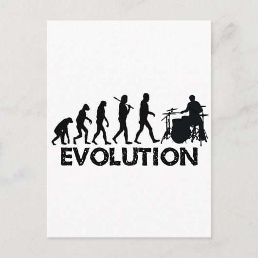 Evolutie van een drummer briefkaart (Voorkant)