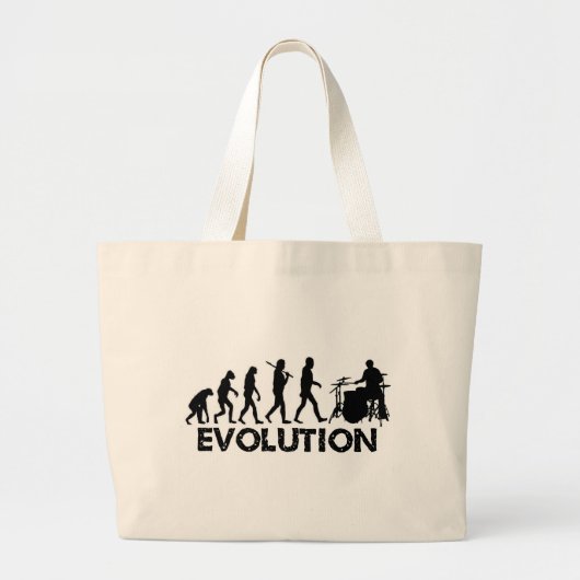 Evolutie van een drummer grote tote bag (Voorkant)