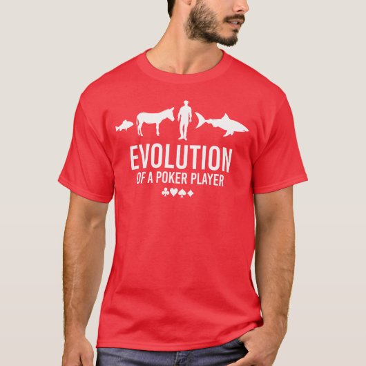 Evolutie van een pokerspeler t-shirt (Voorkant)