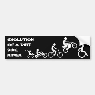Evolutie van een Rider Dirt Bike Motocross-navelst Bumpersticker