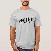 Evolutie van een Samurai Black logo Funny T-shirt (Voorkant)