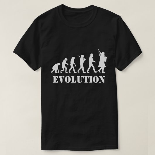 Evolutie van een schotel voor schotel t-shirt (Design voorkant)