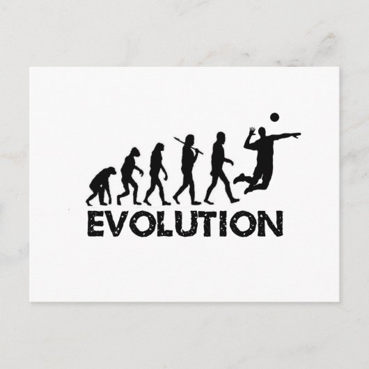 Evolutie van een volleybalspeler briefkaart (Voorkant)