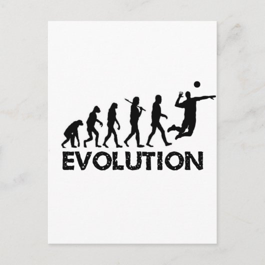 Evolutie van een volleybalspeler briefkaart (Voorkant)