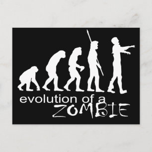 evolutie van een zombie briefkaart