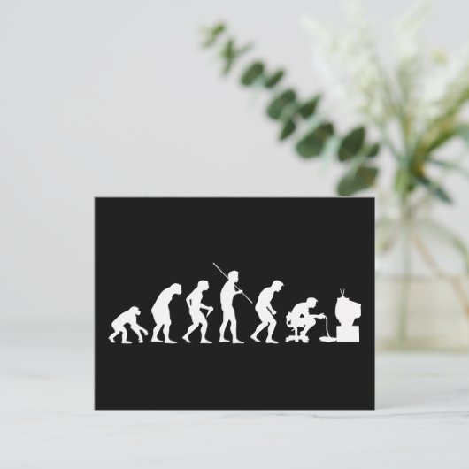 Evolutie van gamer voor videospelletjes briefkaart (Staand voorkant)