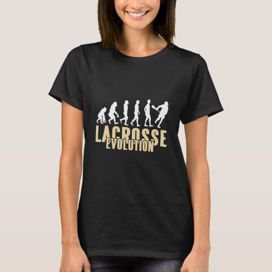Evolutie van Geweldige Cadeau van lacrosse kool T-shirt (Voorkant)
