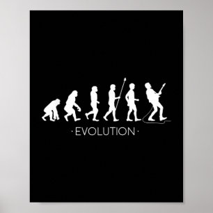 Evolutie van gitarist Shirt, Rock Music Guitar Poster