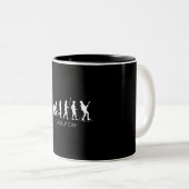 Evolutie van gitarist Shirt, Rock Music Guitar Tweekleurige Koffiemok (Voorkant rechts)