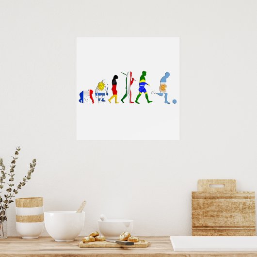 Evolutie van het Argentijnse voetbal Argentijnse f Poster (Keuken)