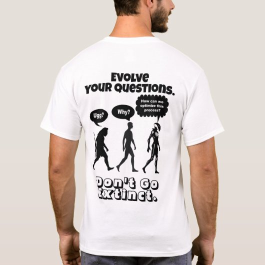 Evolutie van het denken t-shirt (Achterkant)