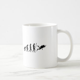 evolutie van het duiken met zuurstofflessen koffiemok