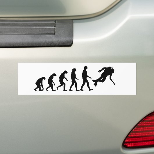 Evolutie van het duiken van scuba bumpersticker (Op auto)