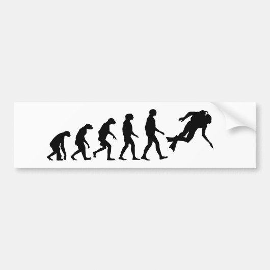 Evolutie van het duiken van scuba bumpersticker (Voorkant)