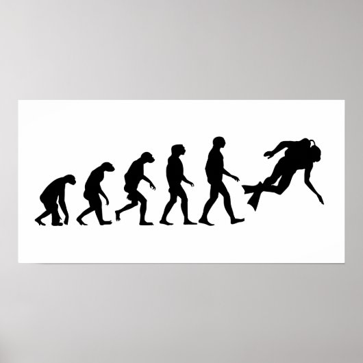 Evolutie van het duiken van scuba poster (Voorkant)