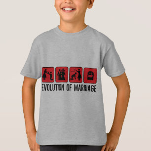 Evolutie van het huwelijk t-shirt
