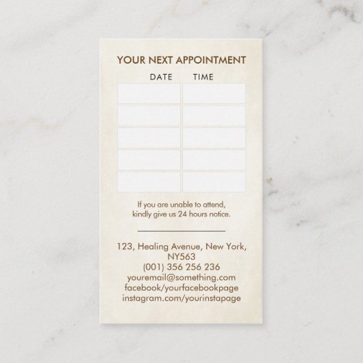 Evolutie van het leven visitekaartje (Achterkant)