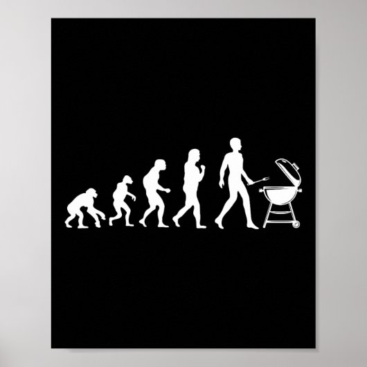 Evolutie van het Man BBQ Grilling Design Poster (Voorkant)