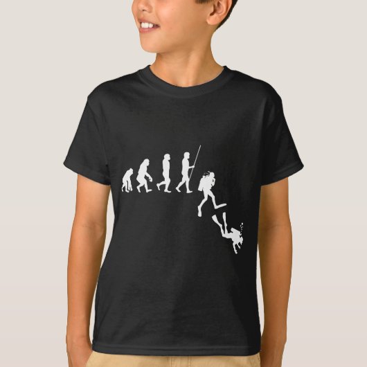 Evolutie van het Man Funny Scuba Dive T-shirt (Voorkant)