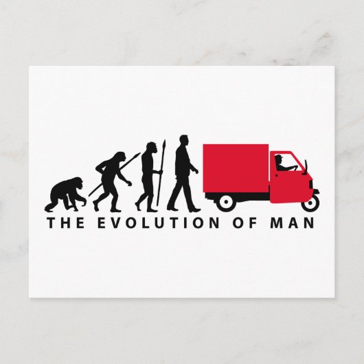 Evolutie van het man Piaggio Ape mini transporter Briefkaart (Voorkant)
