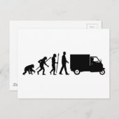 Evolutie van het man Piaggio Ape mini transporter Briefkaart (Voorkant / Achterkant)