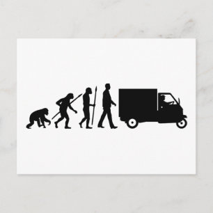 Evolutie van het man Piaggio Ape mini transporter Briefkaart