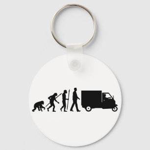 Evolutie van het man Piaggio Ape mini transporter Sleutelhanger