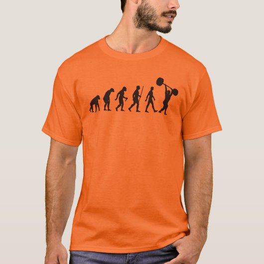 Evolutie van het Man - Weightlifter T-shirt (Voorkant)