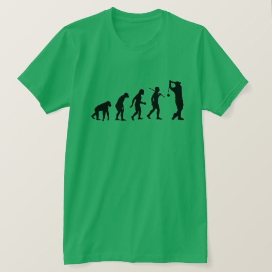 evolutie van het Mankind Funny Golf T-shirt (Design voorkant)
