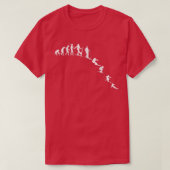 Evolutie van het Skiing Evolving Man als Skier, Sk T-shirt (Design voorkant)