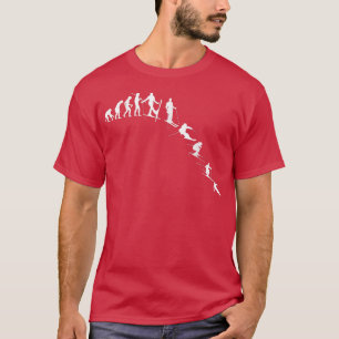 Evolutie van het Skiing Evolving Man als Skier, Sk T-shirt