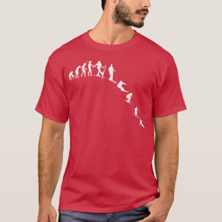 Evolutie van het Skiing Evolving Man als Skier, Sk T-shirt