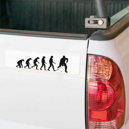 Evolutie van Hockey Bumpersticker (Op Truck)
