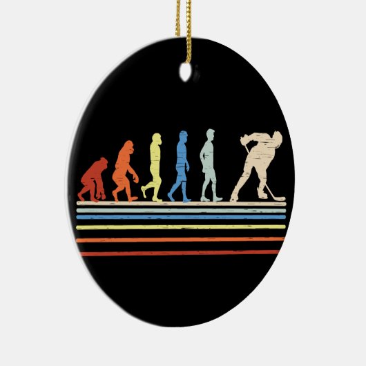 Evolutie van Hockey Keramisch Ornament (Rechts)