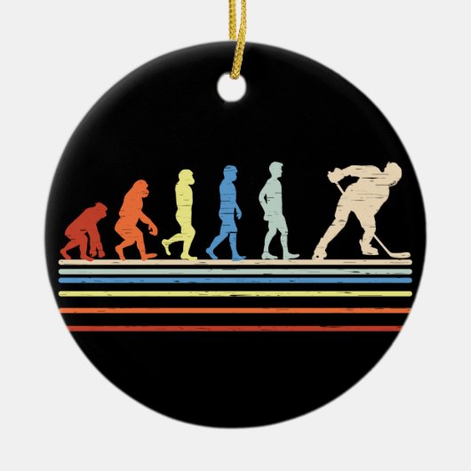 Evolutie van Hockey Keramisch Ornament (Voorkant)