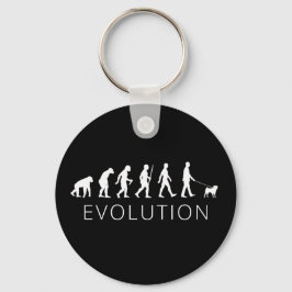 Evolutie van hondenras-eigenaar pug sleutelhanger