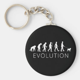 Evolutie van hondenras-eigenaar pug sleutelhanger