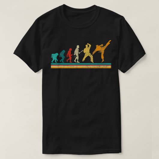 Evolutie van Karate Martial Arts Coach Karateka Ta T-shirt (Design voorkant)