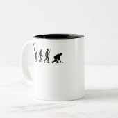 Evolutie van Lawn Bowls Tweekleurige Koffiemok (Voorkant links)