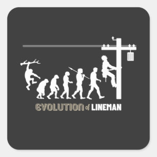Evolutie van Lineman Vierkante Sticker