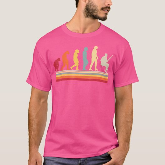 Evolutie van Man bays Retro  muziekorch T-shirt (Voorkant)