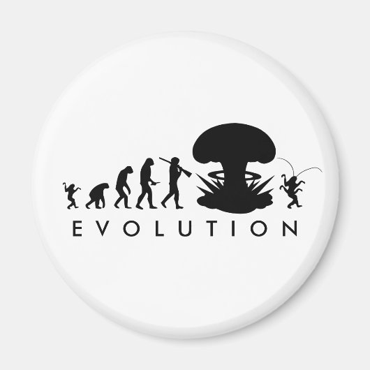 Evolutie van Man & Cockroach Funny Evolution Chart Magneet (Voorkant)