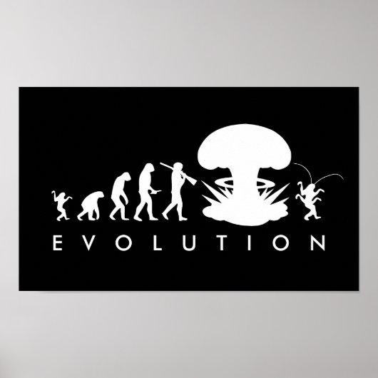 Evolutie van Man & Cockroach Funny Evolution Chart Poster (Voorkant)