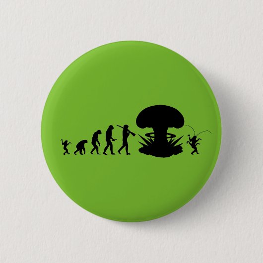 Evolutie van Man & Cockroach Funny Evolution Chart Ronde Button 5,7 Cm (Voorkant)