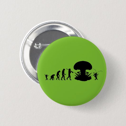 Evolutie van Man & Cockroach Funny Evolution Chart Ronde Button 5,7 Cm (Voorkant /achterkant)